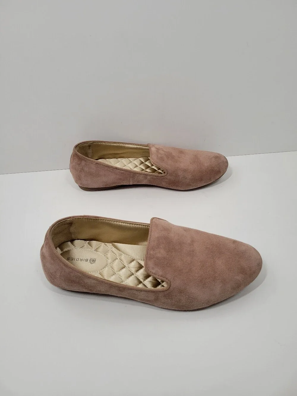 Birdies The Starling Beige Velvet Flats Smoking Slipper Loafer Shoe Women Size 8